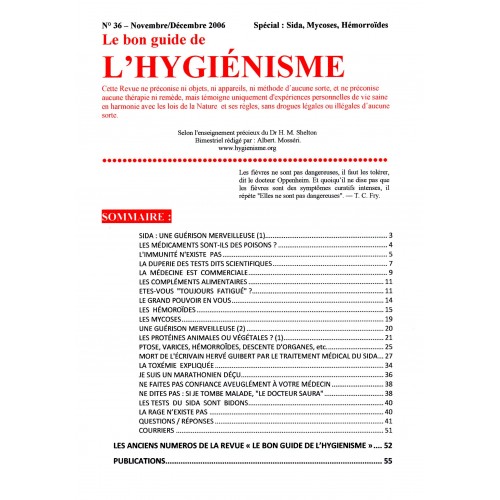N° 036 - Le bon guide - Spécial Sida, Mycoses, Hémorroïdes